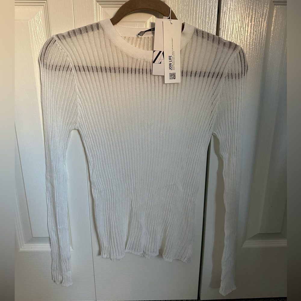 Zara woven long sleeve shirt
